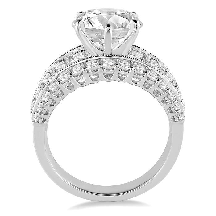 2 1/10 Ctw Diamond Semi-Mount Engagement Ring in 14K White Gold