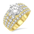 2 1/10 Ctw Diamond Semi-Mount Engagement Ring in 14K Yellow and White Gold