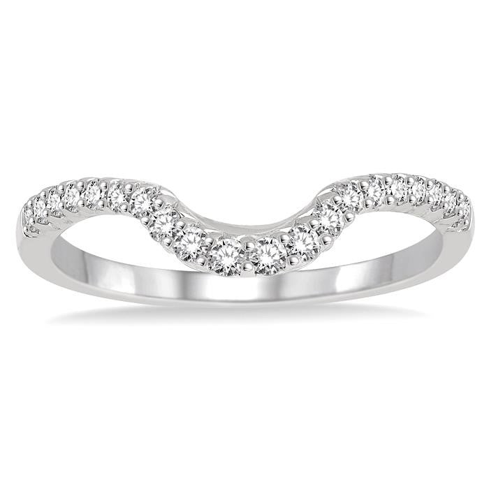 1/6 Ctw Round Diamond Wedding Band in 14K White Gold