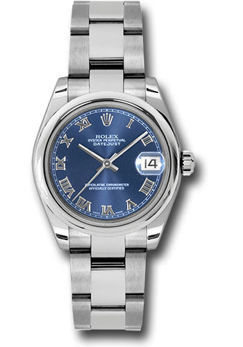 *Pre-Owned* Rolex Steel Datejust 31 Watch - Domed Bezel - Blue Roman Dial - Oyster Bracelet
