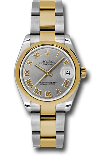 *Pre-Owned* Rolex Steel and Yellow Gold Datejust 31 Watch - Domed Bezel - Slate Grey Roman Dial - Oyster Bracelet