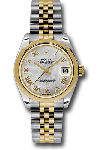 *Pre-Owned* Rolex Steel and Yellow Gold Datejust 31 Watch - Domed Bezel - Mother-Of-Pearl Roman Dial - Jubilee Bracelet