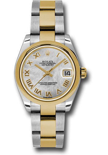 *Pre-Owned* Rolex Steel and Yellow Gold Datejust 31 Watch - Domed Bezel - Mother-Of-Pearl Roman Dial - Oyster Bracelet