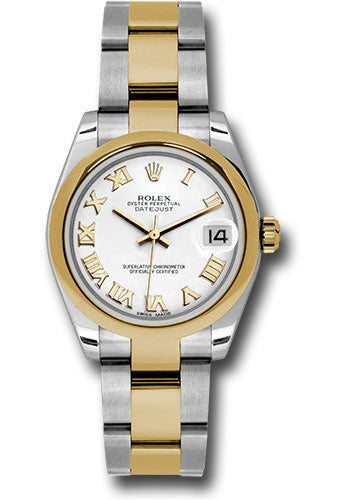 *Pre-Owned* Rolex Steel and Yellow Gold Datejust 31 Watch - Domed Bezel - White Roman Dial - Oyster Bracelet