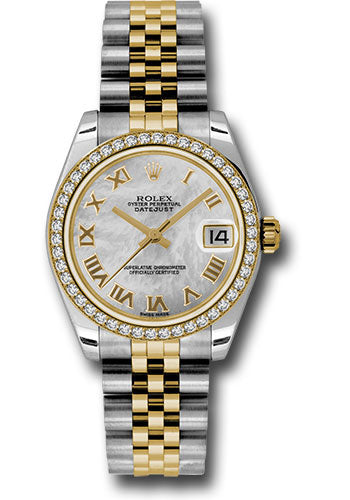 *Pre-Owned* Rolex Steel and Yellow Gold Datejust 31 Watch - 46 Diamond Bezel - Mother-Of-Pearl Roman Dial - Jubilee Bracelet
