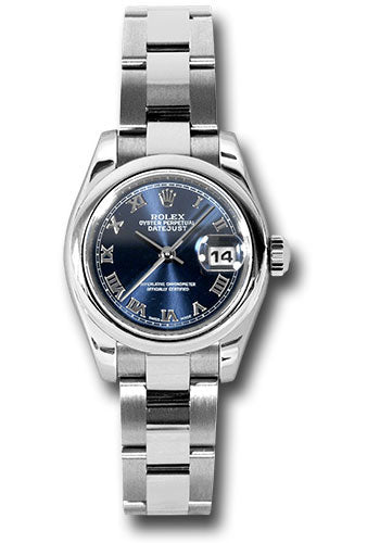 *Pre-Owned* Rolex Steel Lady-Datejust 26 Watch - Domed Bezel - Blue Roman Dial - Oyster Bracelet