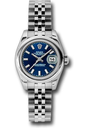 *Pre-Owned* Rolex Steel Lady-Datejust 26 Watch - Domed Bezel - Blue Index Dial - Jubilee Bracelet