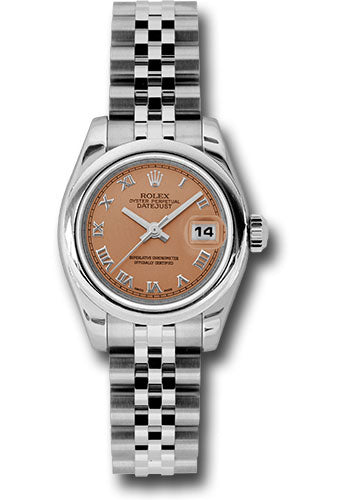 *Pre-Owned* Rolex Steel Lady-Datejust 26 Watch - Domed Bezel - Pink/Copper Roman Dial - Jubilee Bracelet