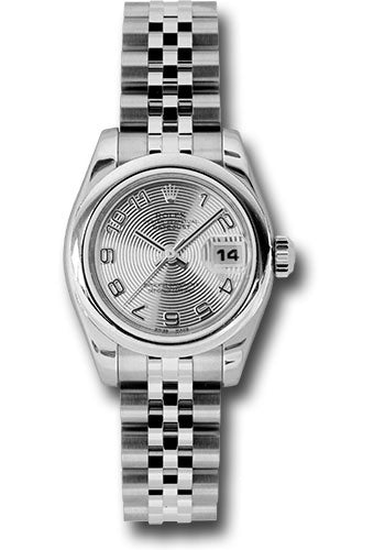 *Pre-Owned* Rolex Steel Lady-Datejust 26 Watch - Domed Bezel - Silver Concentric Arabic Dial - Jubilee Bracelet