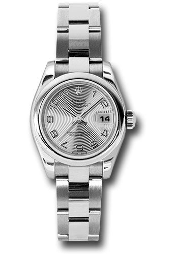 *Pre-Owned* Rolex Steel Lady-Datejust 26 Watch - Domed Bezel - Silver Concentric Arabic Dial - Oyster Bracelet