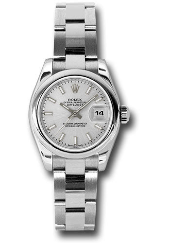 *Pre-Owned* Rolex Steel Lady-Datejust 26 Watch - Domed Bezel - Silver Index Dial - Oyster Bracelet