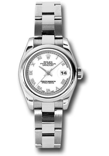 *Pre-Owned* Rolex Steel Lady-Datejust 26 Watch - Domed Bezel - White Roman Dial - Oyster Bracelet