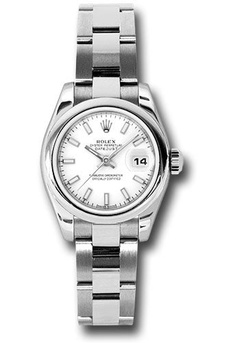 *Pre-Owned* Rolex Steel Lady-Datejust 26 Watch - Domed Bezel - White Index Dial - Oyster Bracelet