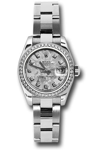 *Pre-Owned* Rolex Steel and White Gold Lady Datejust 26 Watch - 46 Diamond Bezel - White Gold Crystal Diamond Dial - Oyster Bracelet