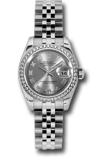 *Pre-Owned* Rolex Steel and White Gold Lady Datejust 26 Watch - 46 Diamond Bezel - Rhodium Roman Dial - Jubilee Bracelet