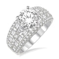 1 1/3 Ctw Diamond Semi-Mount Engagement Ring in 14K White Gold