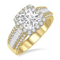 Cushion Shape Semi-Mount Halo Diamond Engagement Ring