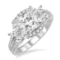 Princess Shape Semi-Mount Diamond Engagement Ring