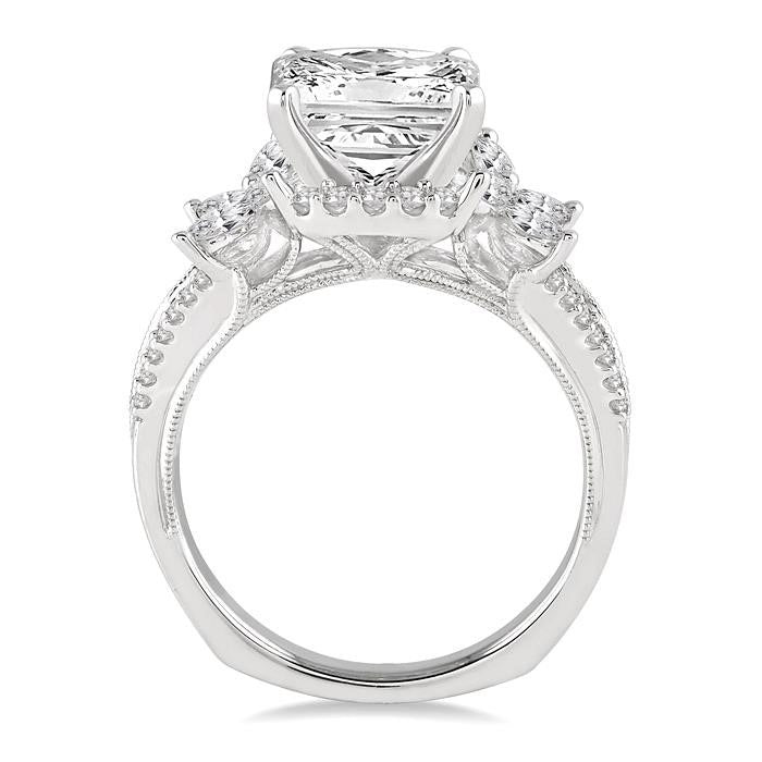 Princess Shape Semi-Mount Diamond Engagement Ring