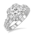 7/8 Ctw Diamond Semi-Mount Engagement Ring in 14K White Gold