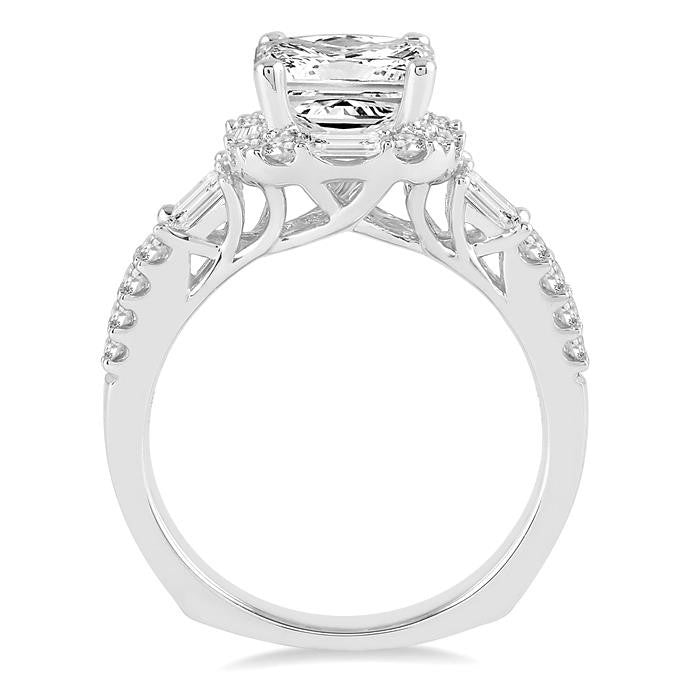 7/8 Ctw Diamond Semi-Mount Engagement Ring in 14K White Gold