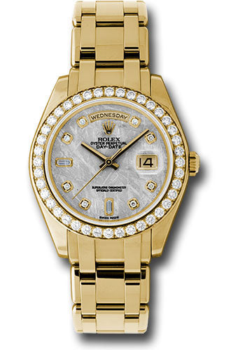 *Pre-Owned* Rolex Yellow Gold Day-Date Special Edition 39 Watch - 40 Diamond Bezel - Meteorite Diamond Dial