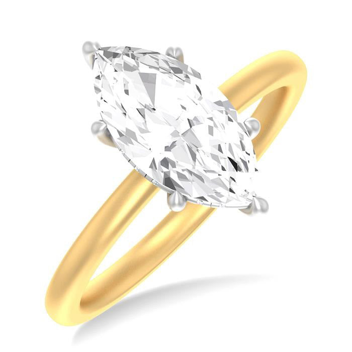 Marquise Shape Semi-Mount Diamond Engagement Ring