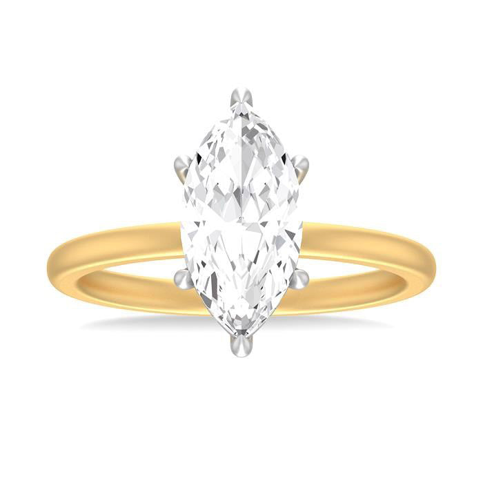 Marquise Shape Semi-Mount Diamond Engagement Ring