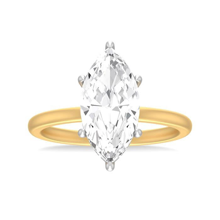 Marquise Shape Semi-Mount Diamond Engagement Ring