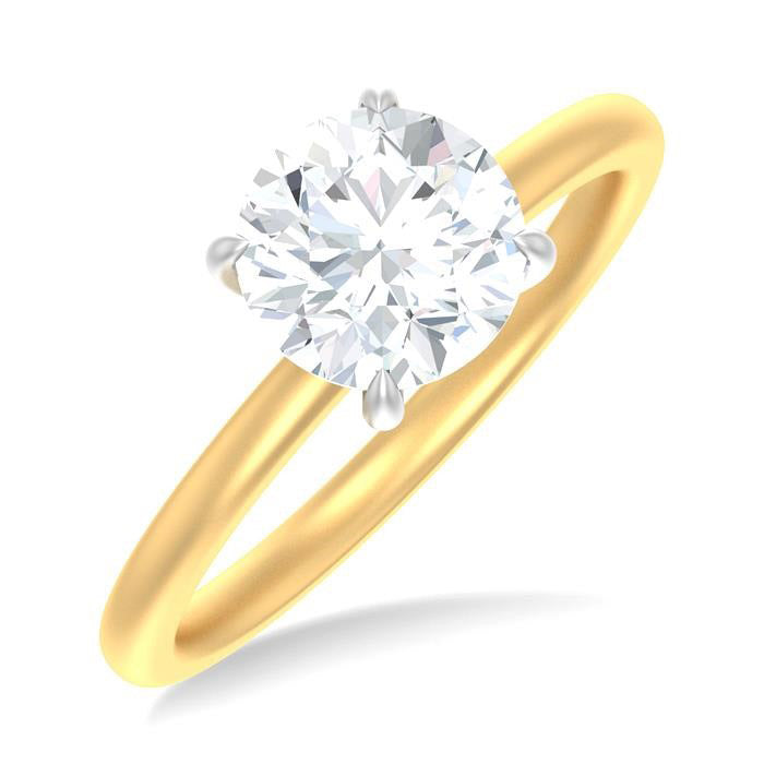 Round Shape Semi-Mount Diamond Engagement Ring