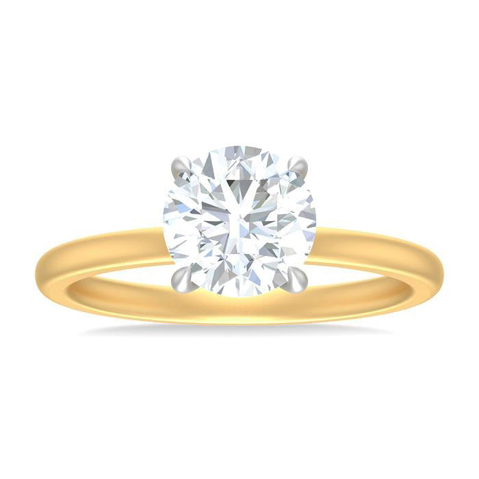 Round Shape Semi-Mount Diamond Engagement Ring