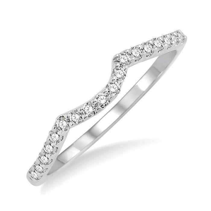 1/5 Ctw Round Cut Diamond Wedding Band in 14K White Gold
