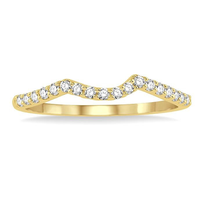1/5 Ctw Round Cut Diamond Wedding Band in 14K Yellow Gold
