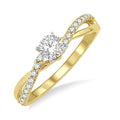 1/5 Ctw Diamond Semi-Mount Engagement Ring in 14K Yellow and White Gold