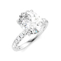 1/3 Ctw Oval Shape Round Cut Diamond Semi-Mount Engagement Ring in 14K White Gold