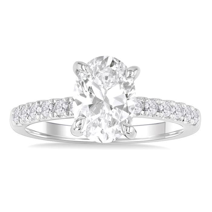 Oval Shape Semi-Mount Diamond Engagement Ring