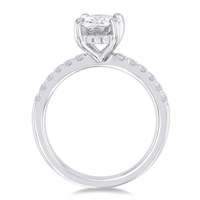Oval Shape Semi-Mount Diamond Engagement Ring