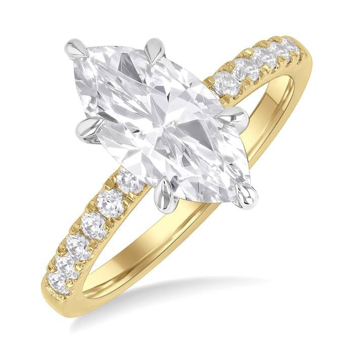 Marquise Shape Semi-Mount Diamond Engagement Ring