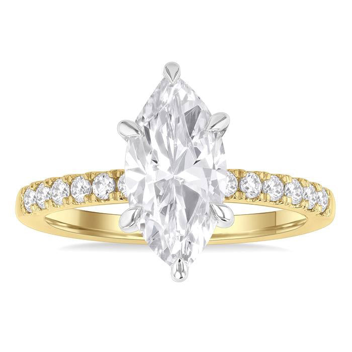 Marquise Shape Semi-Mount Diamond Engagement Ring