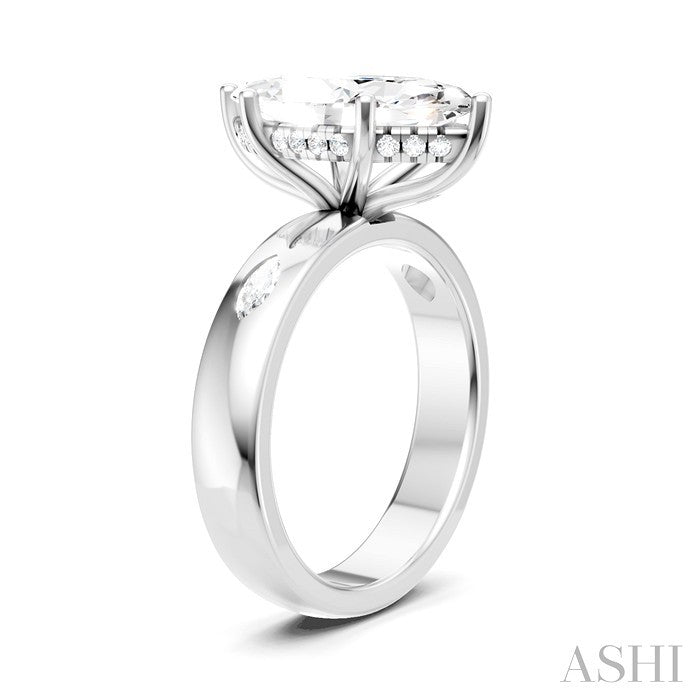 1/4 Ctw Akari Marquise and Round Cut Diamond Semi Mount Engagement Ring in 14K White Gold