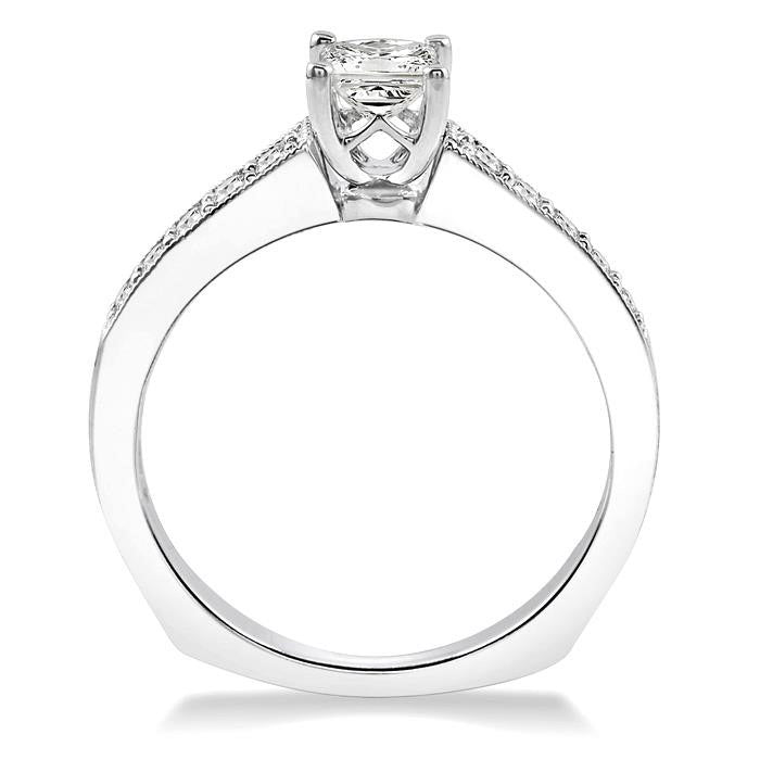 Princess Shape Semi-Mount Diamond Engagement Ring