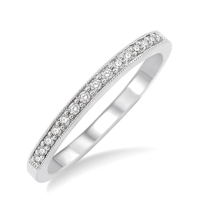 1/6 Ctw Round Cut Diamond Wedding Band in 14K White Gold