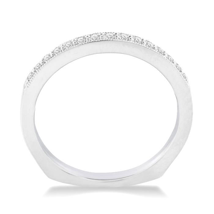 1/6 Ctw Round Cut Diamond Wedding Band in 14K White Gold