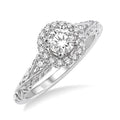 Round Shape Halo Diamond Engagement Ring