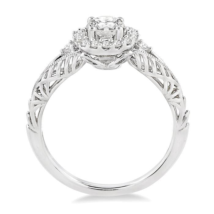 Round Shape Halo Diamond Engagement Ring