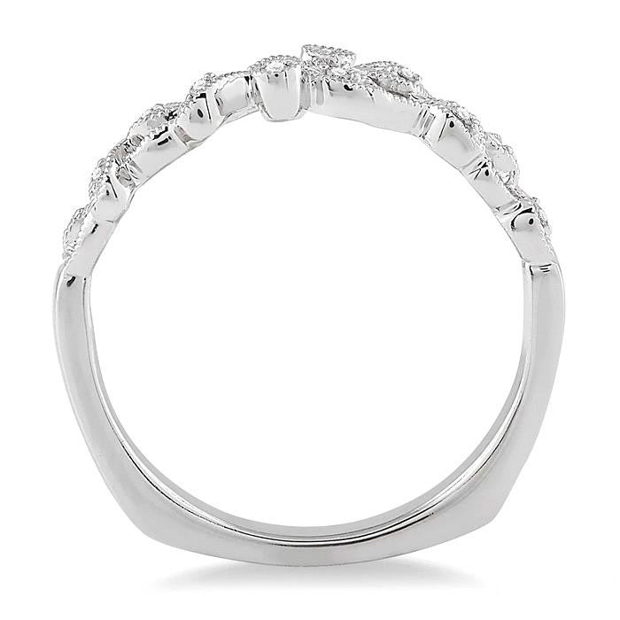 1/20 Ctw Round Cut Diamond Wedding Band in 14K White Gold