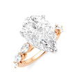 1 Ctw Pear Shape Marquise and Round Cut Diamond Semi-Mount Engagement Ring in 14K Rose and White Gold