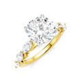 1 Ctw Round Shape Marquise and Round Cut Diamond Semi-Mount Engagement Ring in 14K Yellow and White Gold