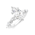 3/4 Ctw Marquise Shape Marquise and Round Cut Diamond Semi-Mount Engagement Ring in 14K White Gold