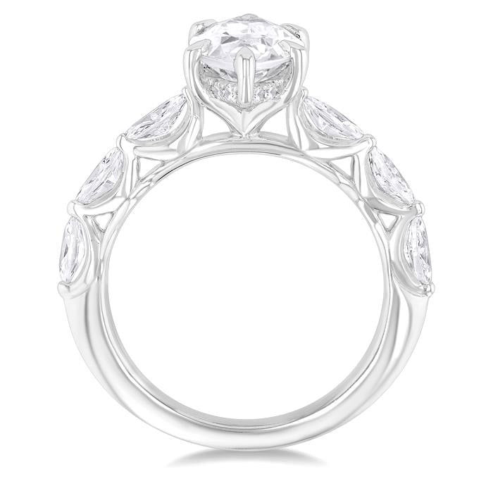Marquise Shape Semi-Mount Diamond Engagement Ring